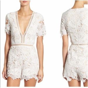 Missguided White Ladder Stitch Lace Romper